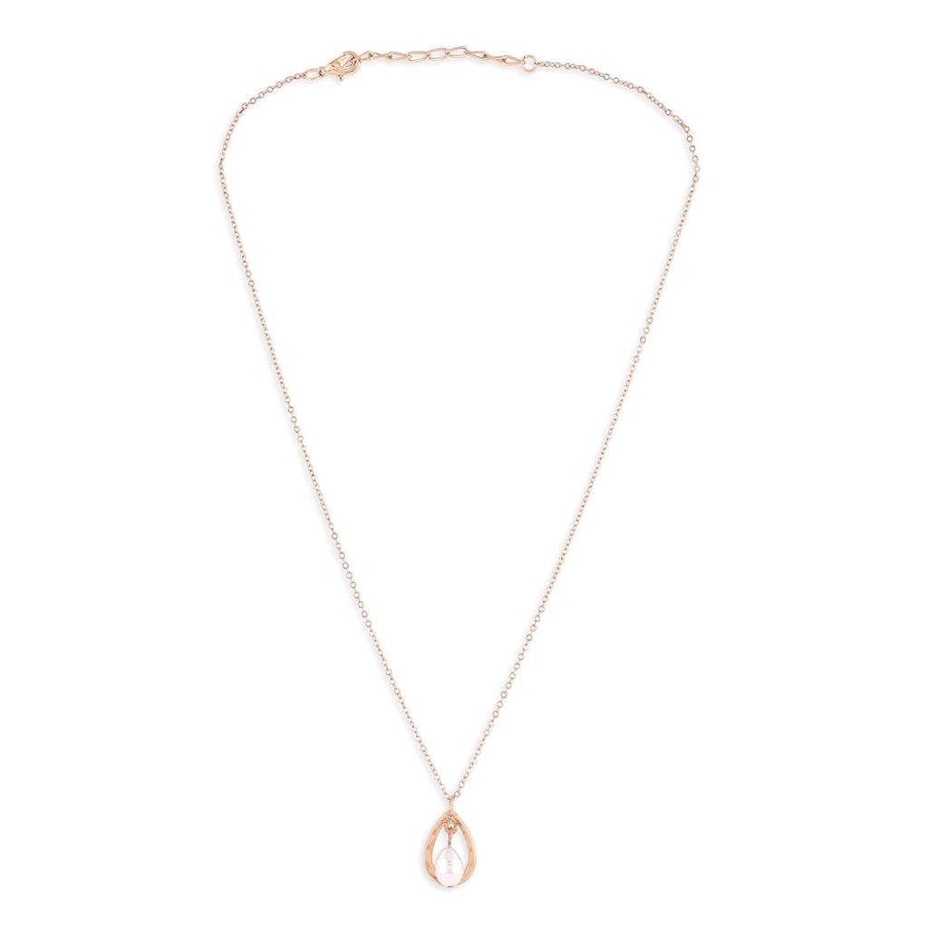 Złoty Ton Współczesny Minimalistyczny Perłowy Wisiorek Łańcuszek Dla Kobiet