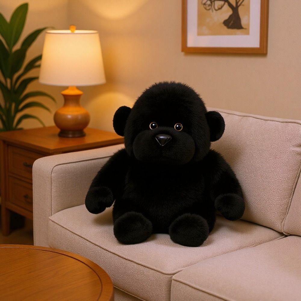 Wild Zoo Black Gorilla Plush Toy Ultra Soft Chimpanzee Plush Doll Stuffed Gorilla Kids Toy