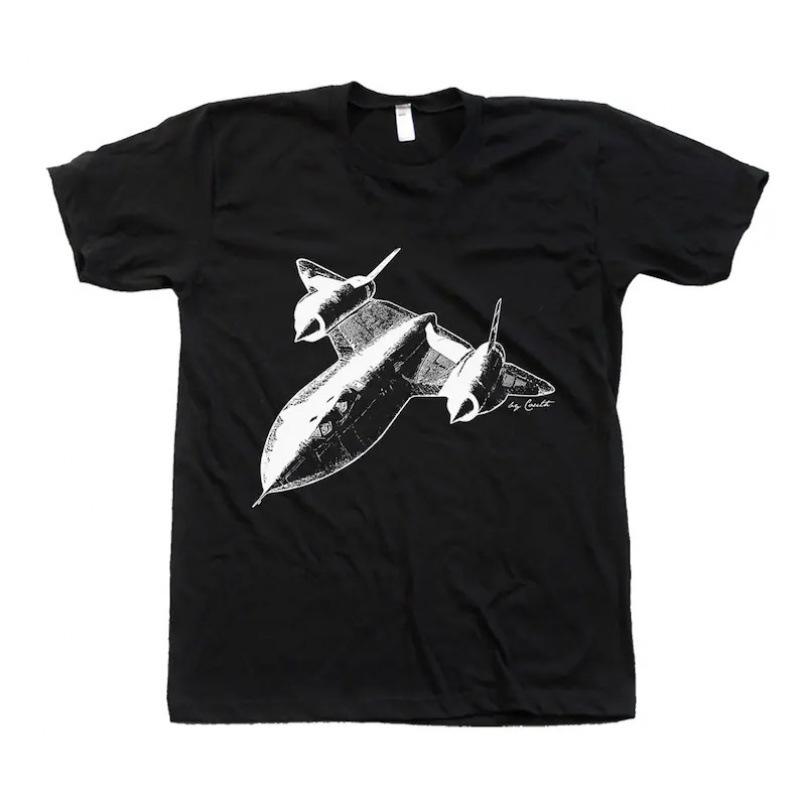 Women s Fashion T-Shirt SR-71 Blackbird Graphic Tee, Unisex Airplane T-S S чёрный