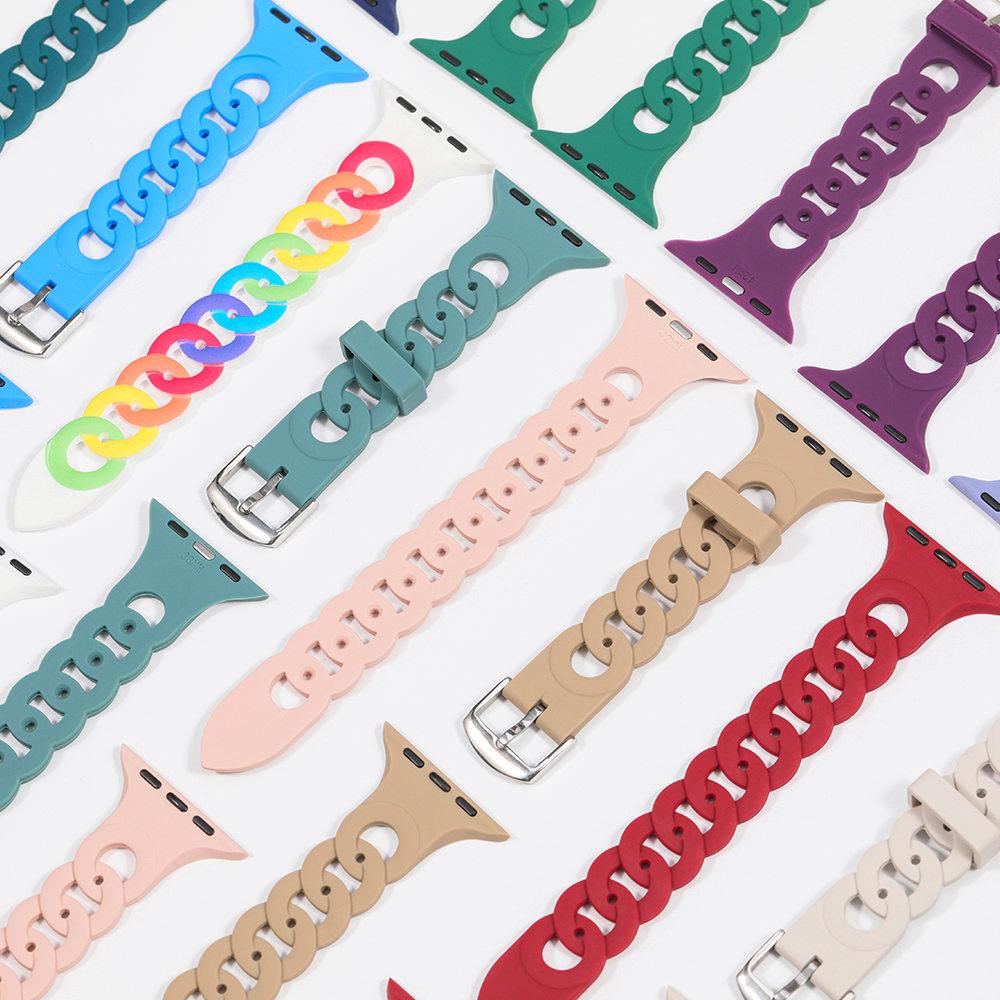 Silikonarmband für Apple Watch Band 45mm 44mm 40mm 41mm 42mm 49mm atmungsaktives Armband correa iWatch Ultra Serie 8 7 6 5 4 SE