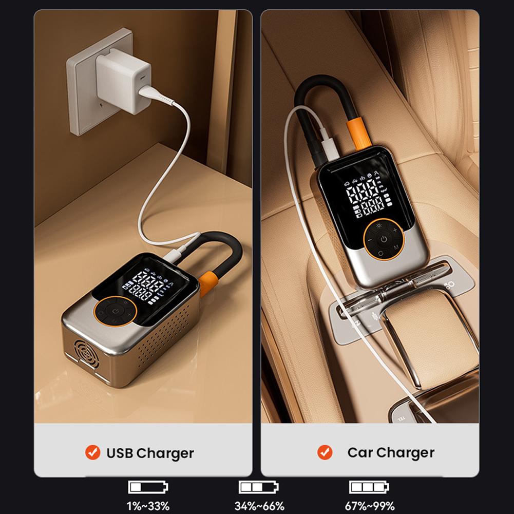 Wireless Car Inflation Pump 1500mAhx2 150PSI USB Type-C Charging Quick Charging Tire Pressure Car Tire Wireless Air Pump