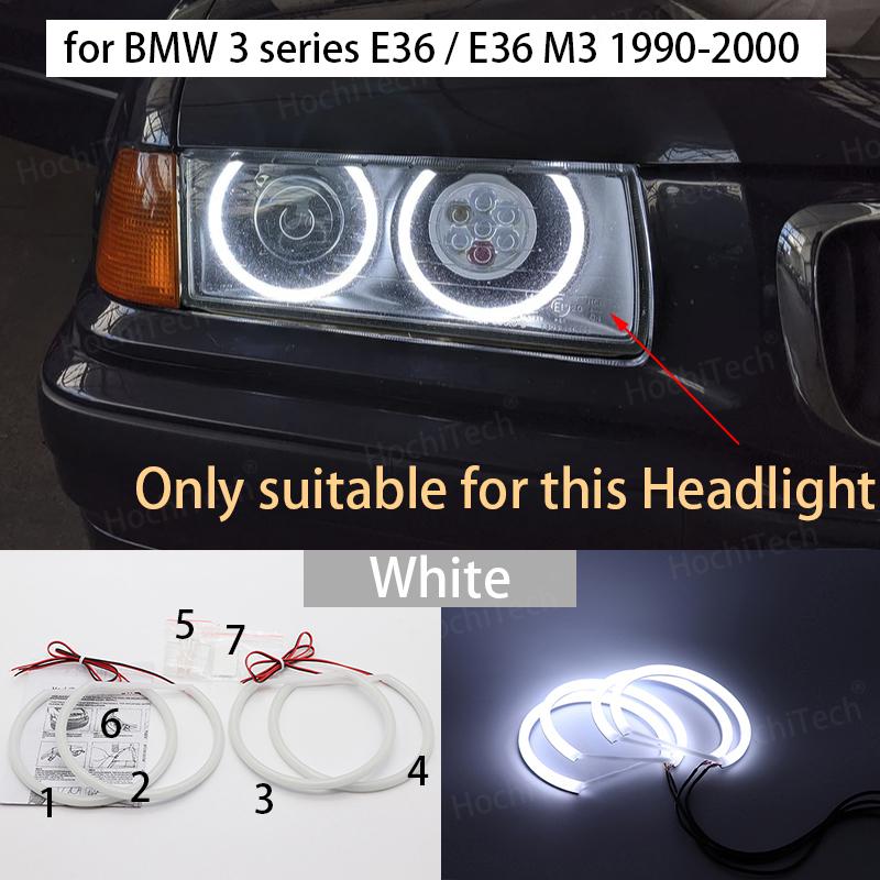 Cotton Headlight Halo Angel Demon Eyes Kit Angel Eyes Light for BMW 3 Series E30 E36 M3 333i 325i 323i 316i 318i 325td 1982-2000