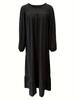 2024 Women's Long-Sleeve Vintage Ruffle Hem Dress - Spring/Autumn Fashion