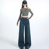 Women's Autumn Drooping and Versatile Straight-leg Mopping Pants for Women's Autumn High Waist Wide-leg Pants for Women's Autumn