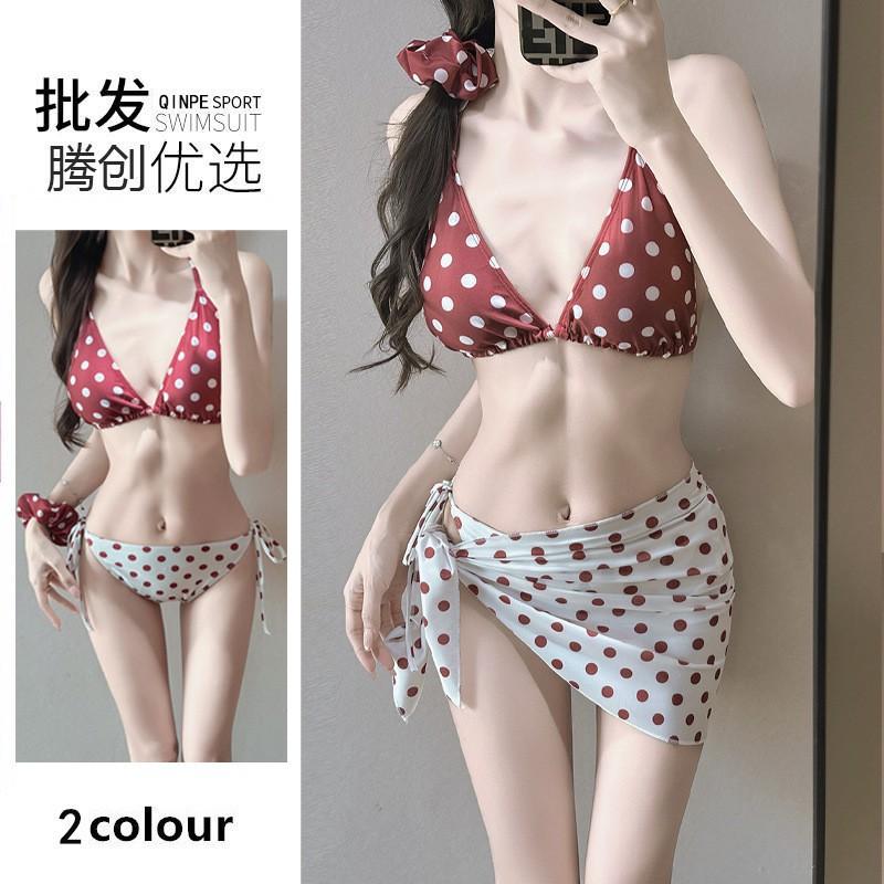 Seaside Vacation Small Fresh Swimsuit Female Sexy Bikini Lace Three-point Korean Ins Hot Girl Beach