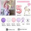 39pcs Cartoon Unicorn Balloon Pink Numbers 1-9 Birthday Balloon Set Cartoon Animal Theme Party Decoration Photo Background