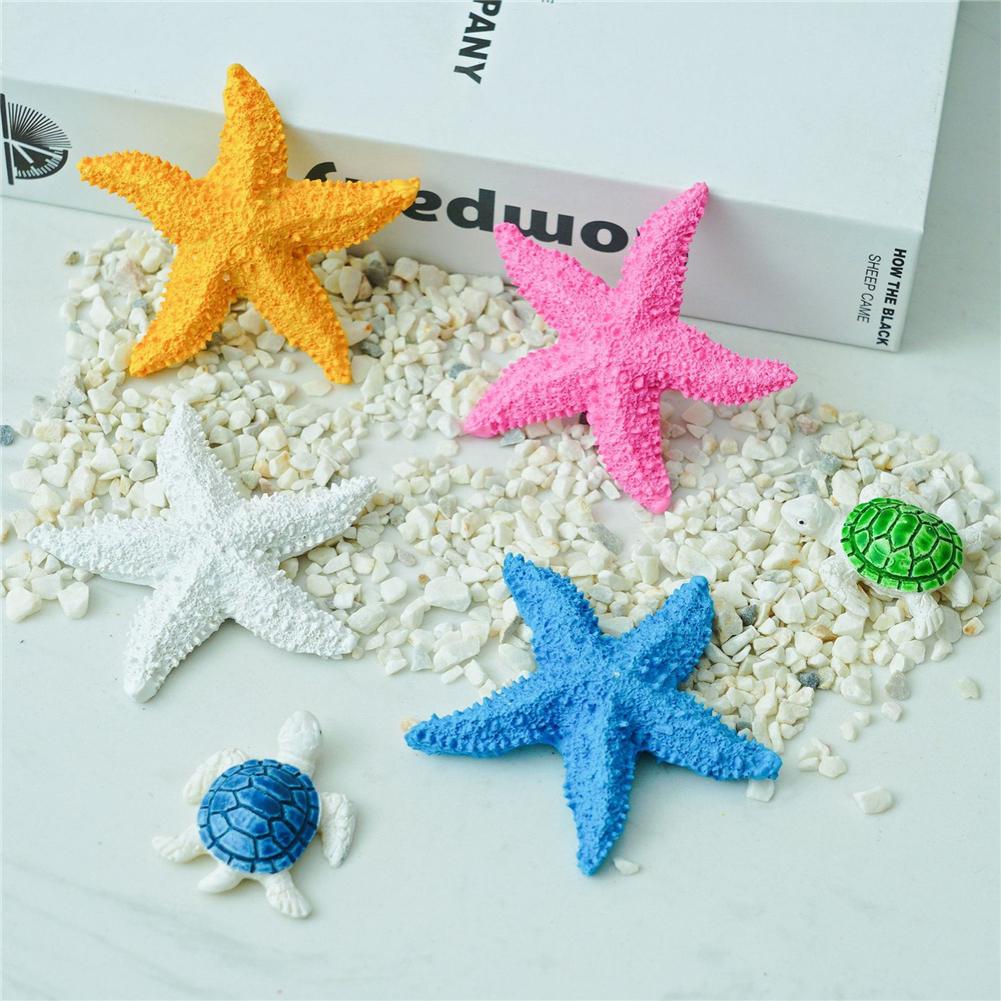 Resin Starfish Ornament Home Aquarium Decoration Photography Props Mini Starfish 7.5cm