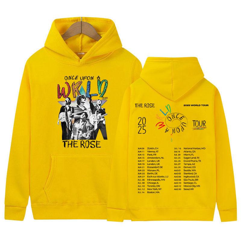 Singer The Rose Once Upon AWRLD World Tour Album Hoody Men's Clothing Retro Oversized Long Sleeve Fleece Hoodies Streetwear