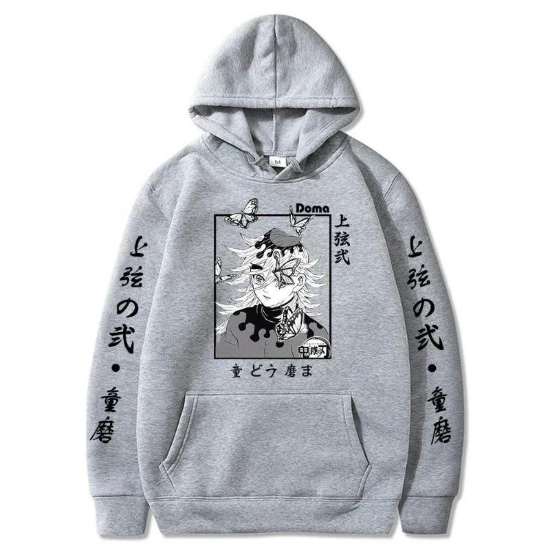 Anime Hoodie Douma Grafikdruck Kapuzenpullover Herren Damen Harajuku Pullover Streetwear Unisex Herbst/Winter Plüsch