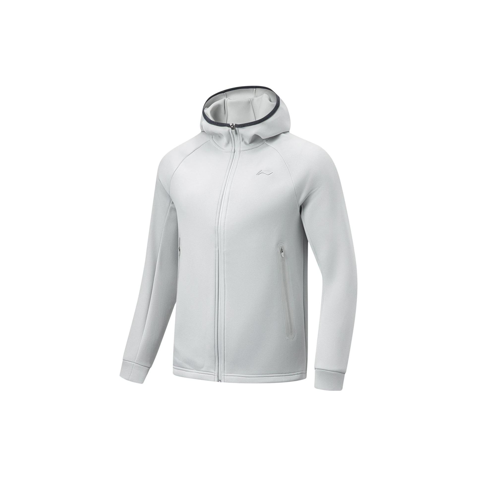

Li Ning Plain Hooded Sports Fitness Open Cardigan Sweatshirt Men Sweatshirts Stone-Gray AWDT439-3 XXL