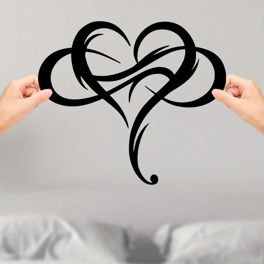 Black Iron Heart Wall Decor Metal Infinity Heart Decor Perfect Heart Wall Art  Modern Home