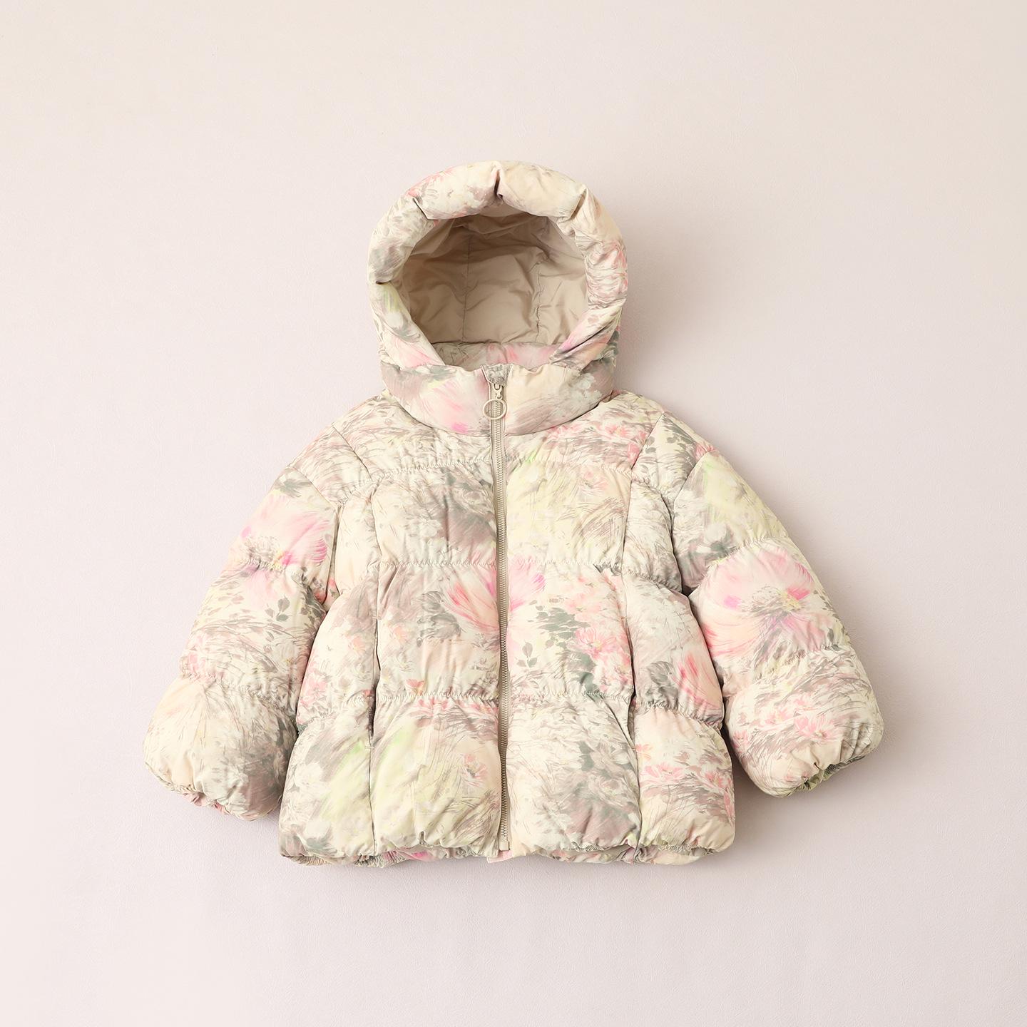 

Floral Girls Down Jacket 2025: Winter Outerwear for Medium & Large Kids, 90% Down 120 cm