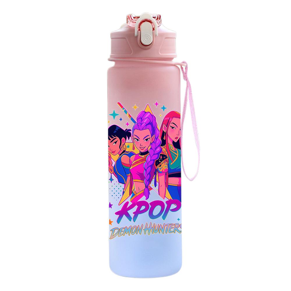 

Пляшка для води 750 мл Аніме Мультфільм K-Pop Надруковані Мисливці на демонів Велика місткість Чашка для пиття Портативна Спортивна пляшка для води для вулиці Дитячий подарунок