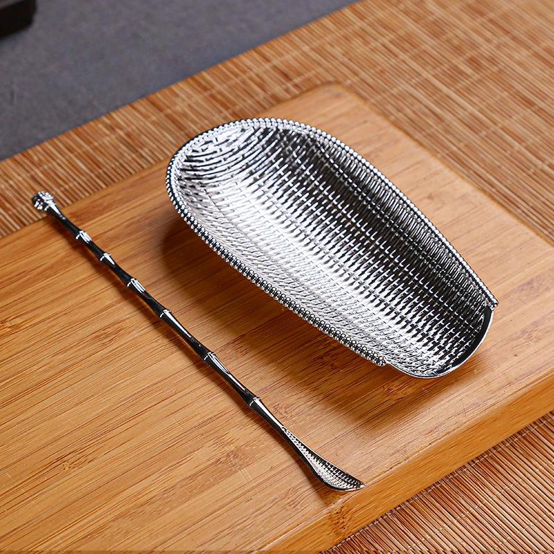 2Pcs/Set Alloy Weaving Chaze Tea Shovel Set Handmade Coffee Bean Taking Tools Traditional Kung Fu Tea-scoop Accessories