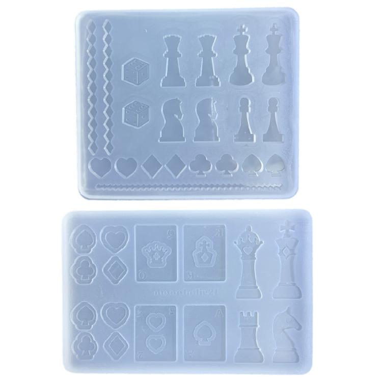Hand Made Chess and Card Molds Silicone Casting Mold for DIY Game Crafts