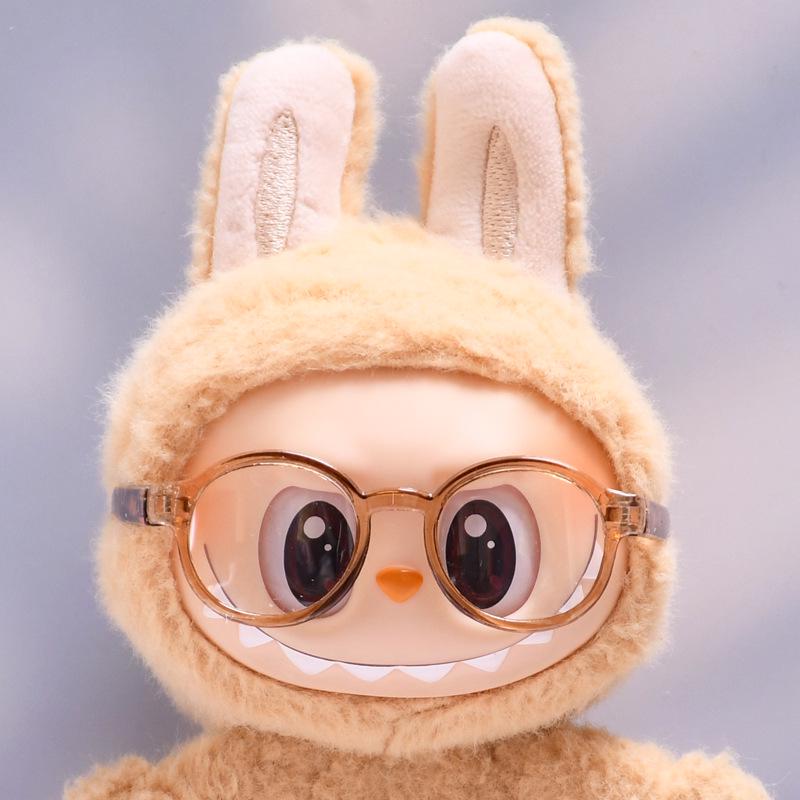 

17см Подвеска-шляпа Лабубу: Аксессуар для одежды/Брелок для ключей/Шарм для наплечной сумки/Стакан для воды Brown Frame Glasses