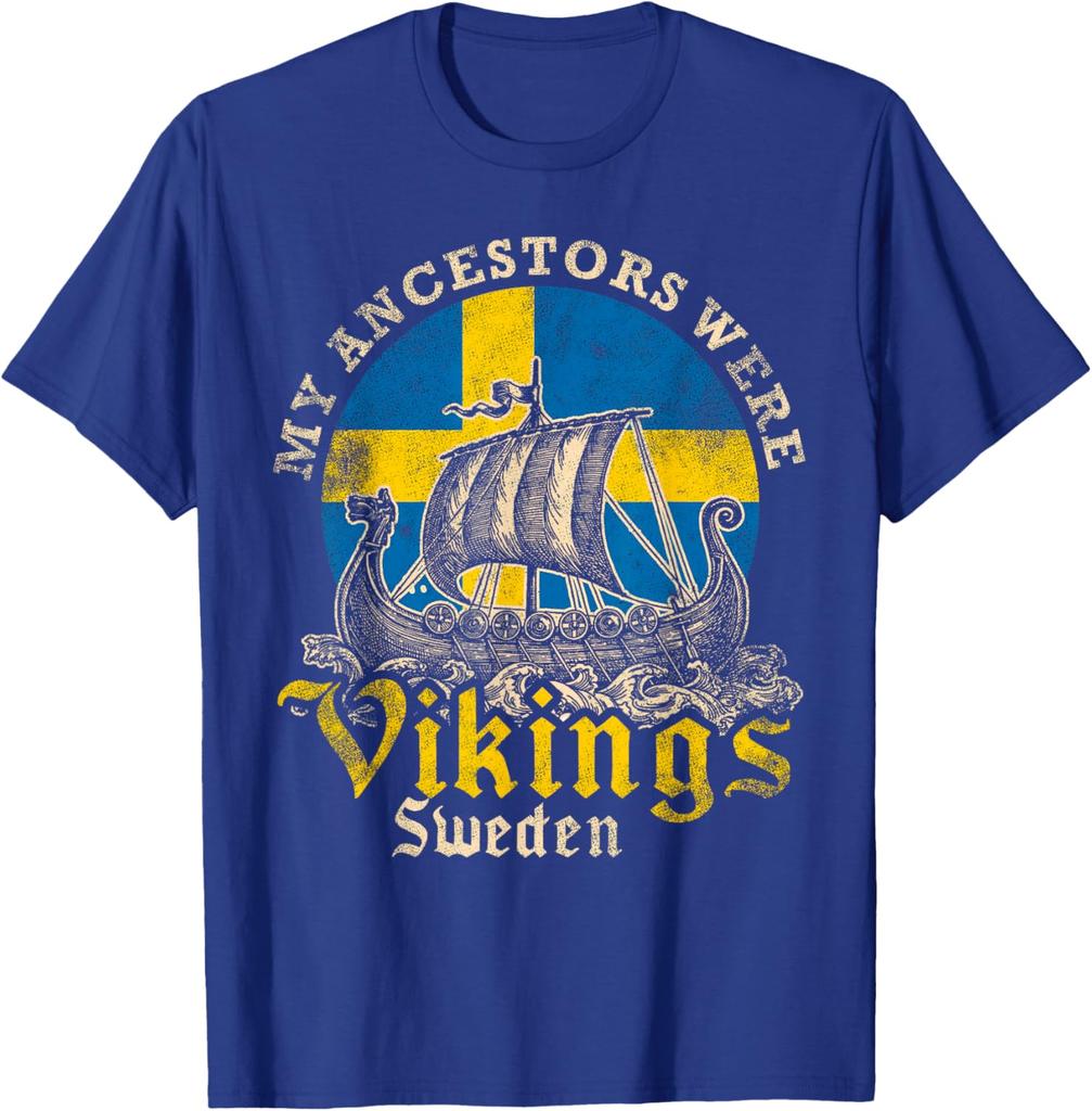 Swedish Sweden Swede Viking Ship Flag TShirt