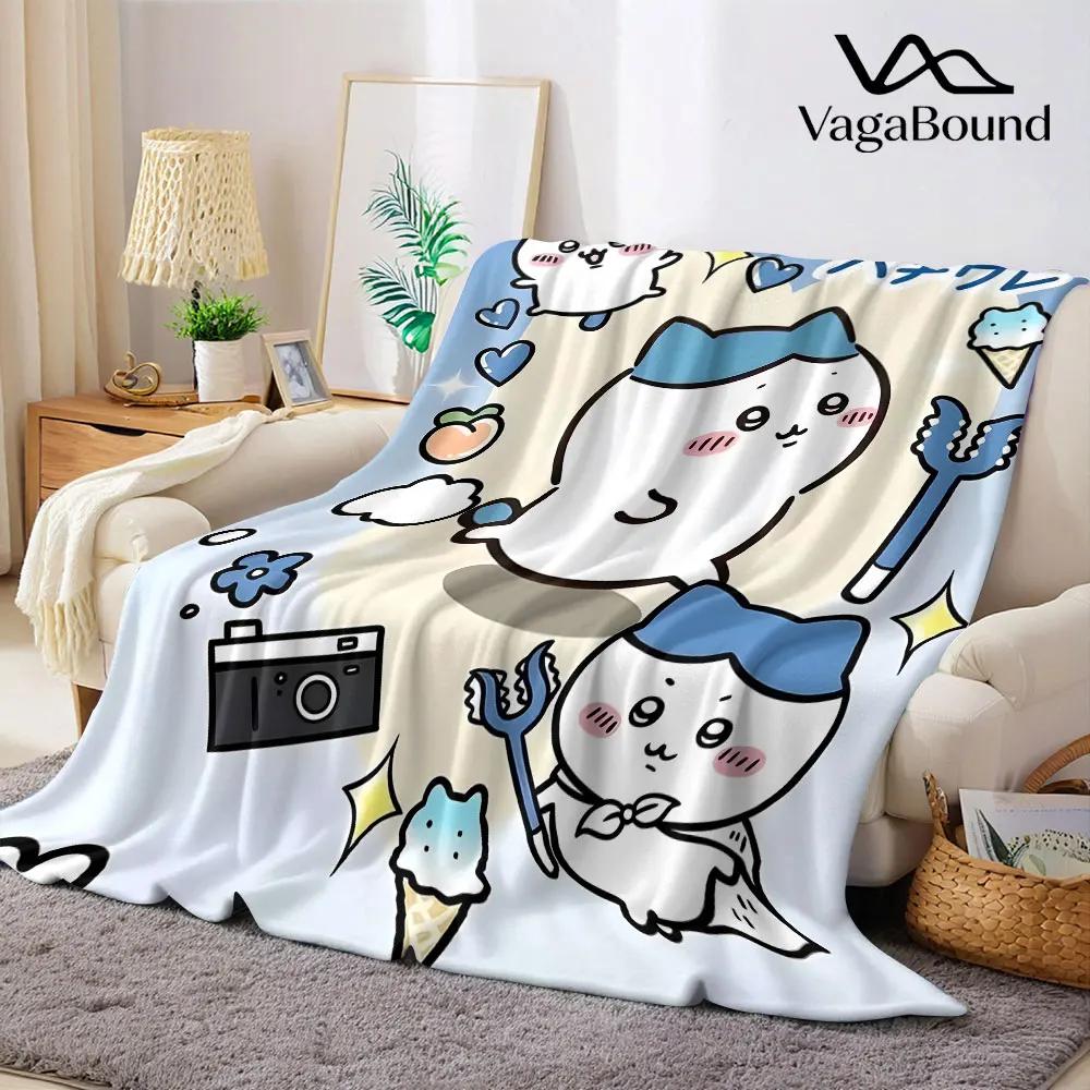 Cute Chiikawa Cartoon Flannel Blanket Warm Soft Halloween Christmas Couch Warm Cozy Decorative Decor Gift for All Season