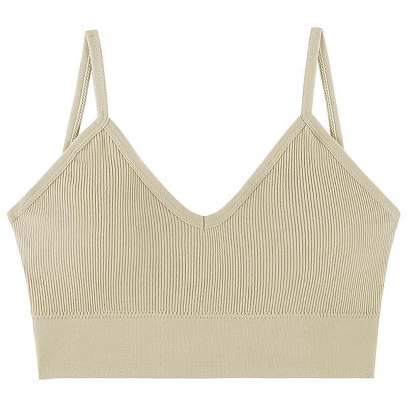 Women Seamless Deep U Backless Bralette Wireless Removable Padded Bra Breathable Crop Top
