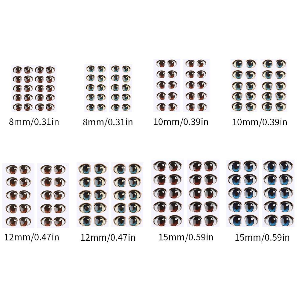 10 Pairs Multi Styles Cartoon Crystal Eyes Brown/Blue Cute Eyes Stickers Boy Anime Figurine Doll Face Organ Diy Doll Accessories