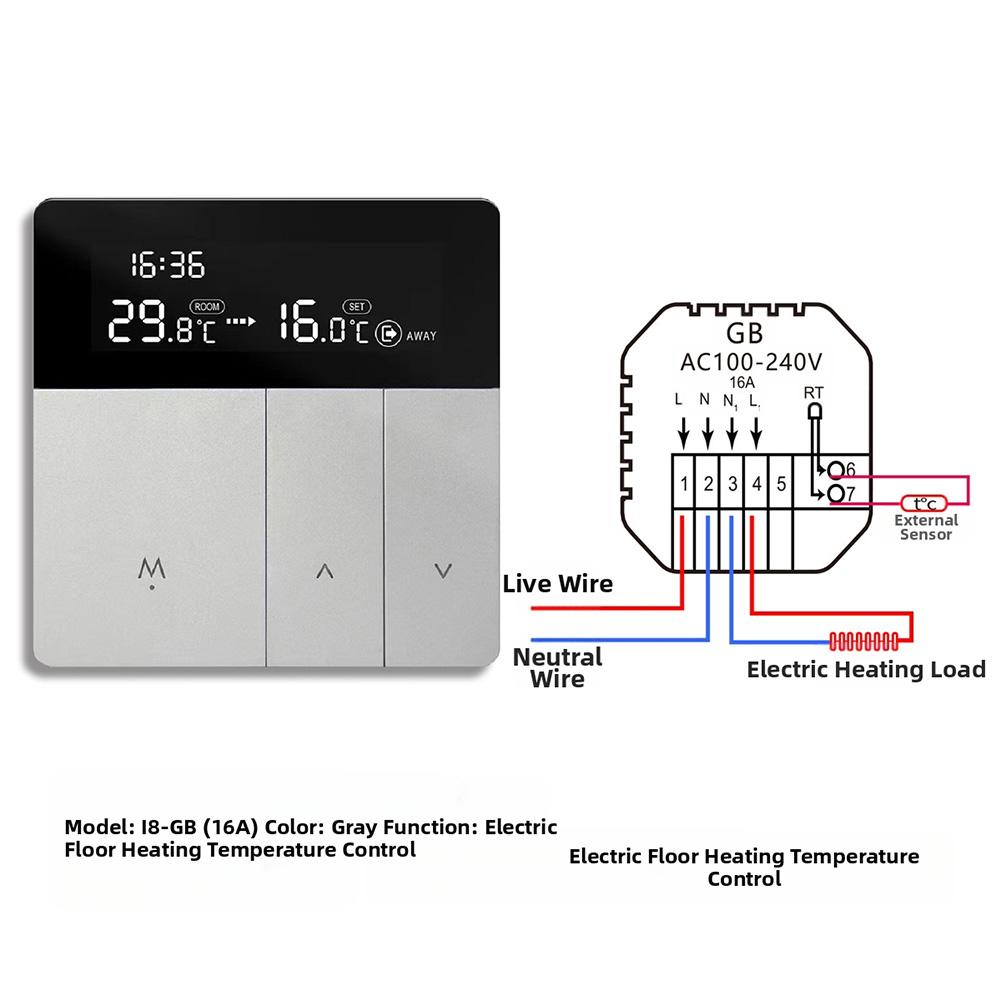 Tuya= WiFi Electric Floor Heating Thermostat Wall-mounted Boiler Thermostat Floor Heating Controller Smart Device Thermostat