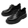 Business Small Leather Shoes Men's Casual Shoes British Style Tooling Shoes Trendy Versatile Lace-up Student Shoes Work Shoes 5164-E