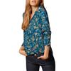 Women Autumn Retro Soft Cotton V Neck Long Sleeve Shirt Floral Print Top Blouse