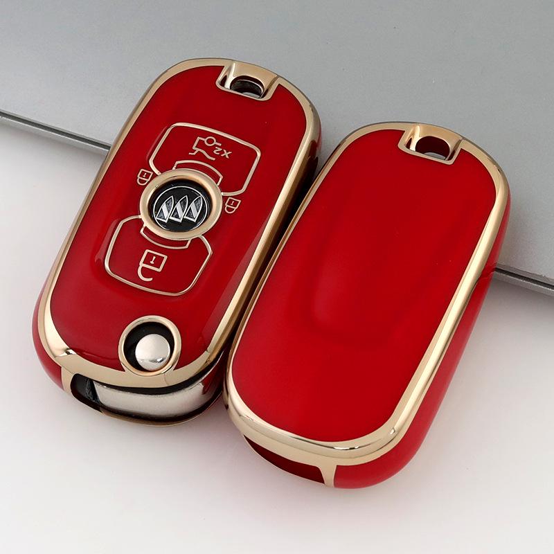 Goldrand Klappschlüsselhülle für Buick Verano, GL6, Encore GX, Excelle