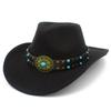 Premium Belt Decoration European and American Style Top Hat, Hot-selling Peach Heart Top Western Cowboy Hat Curved Brim Jazz Hat