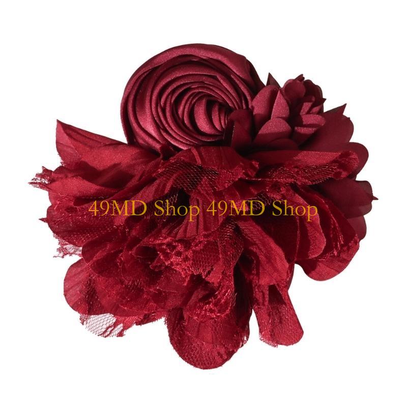 

49MD Craft Corsage Materials Kits 3D Flower Patches Sewing Flower Applique for Brooch кларет