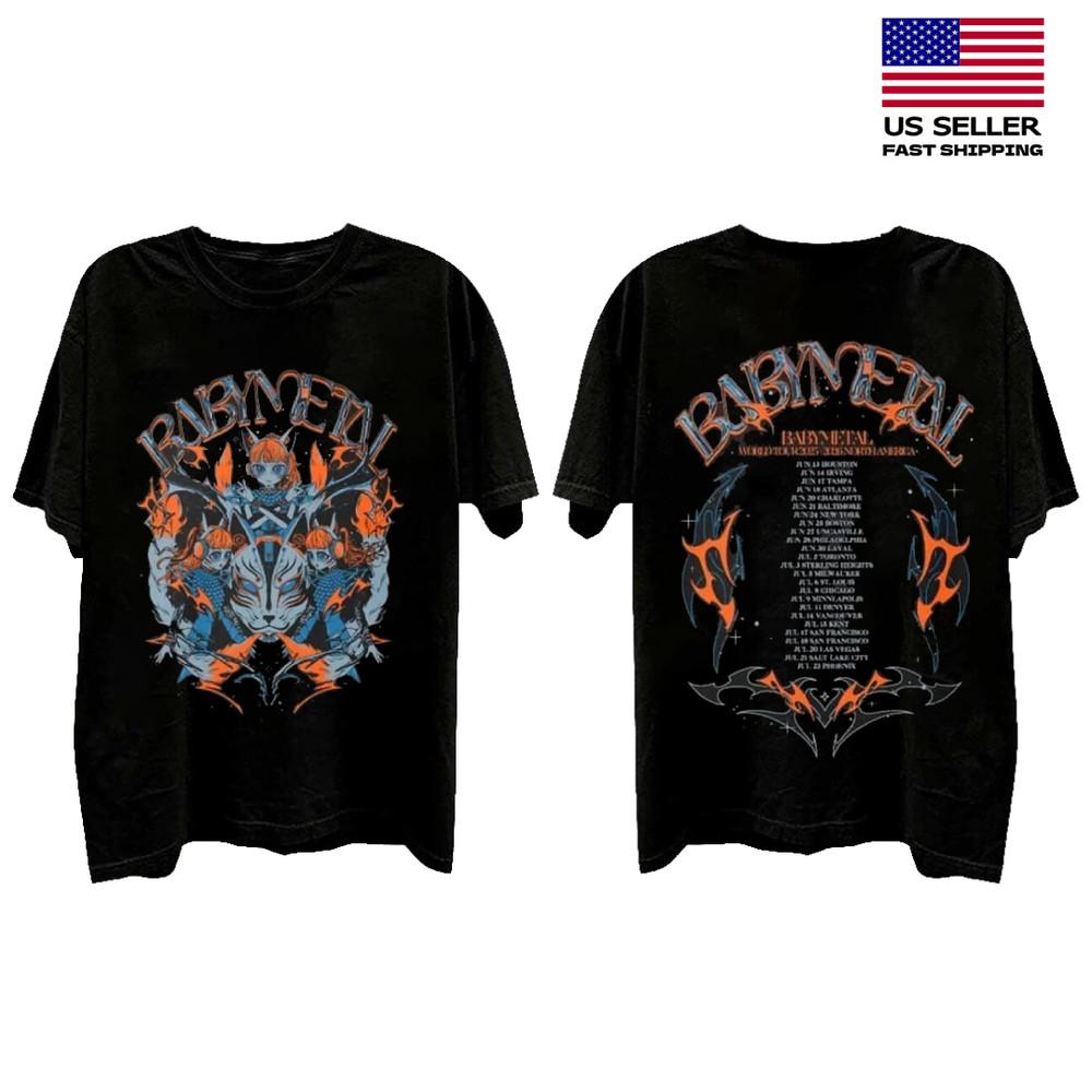 New Babymetal World Tour 2025-2026 North American With Tour Dates Shirt S-5XL Unisex T-Shirt S