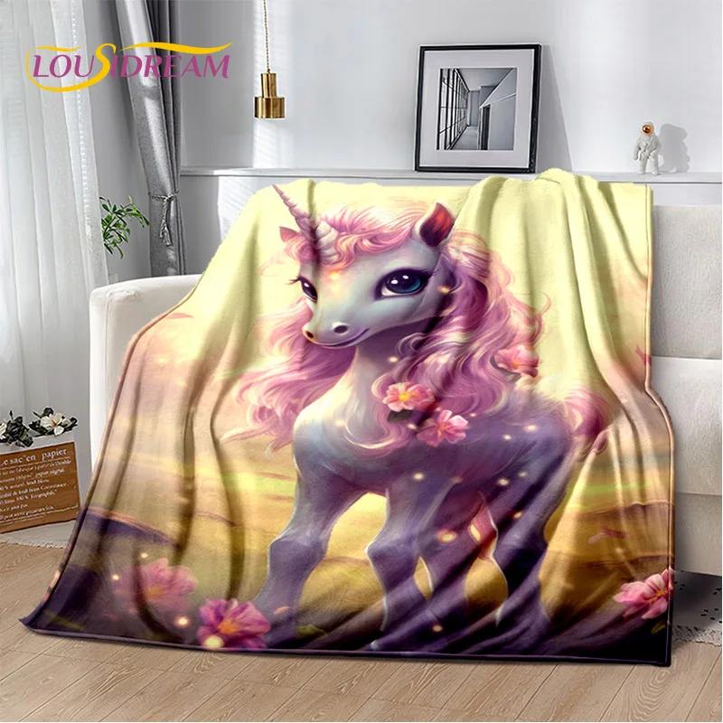 HD Unicorn Cartoon Cute 3D Dream Girl Blanket,Soft Throw Blanket for Home Bedroom Bed Sofa Picnic Travel Office Cover Child Gift
