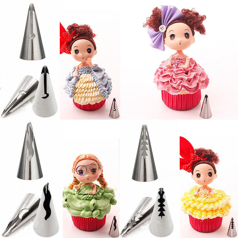 Dolls Dress Korean Bobbi Ruffle Icing Piping Tips Stainless (7 Pcs Lot)
