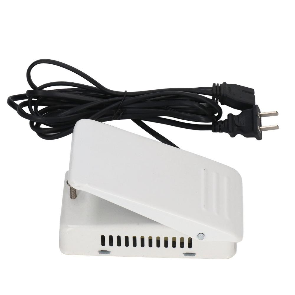 Plastic Sewing Machine Foot Pedal Durable 2.5A Rating Replacement Foot Pedal White Iron Foot Control Pedal Household Use