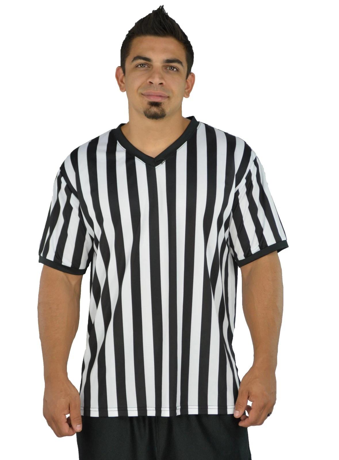 Mens Referee Shirts | V-Neck Style | Perfect Ref Shirt for Officials, Bars, More 4XL