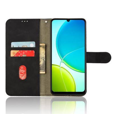 For Vivo Y04 4G Leather Case Skin Feel Anti Drop Wallet Flip Phone Cover