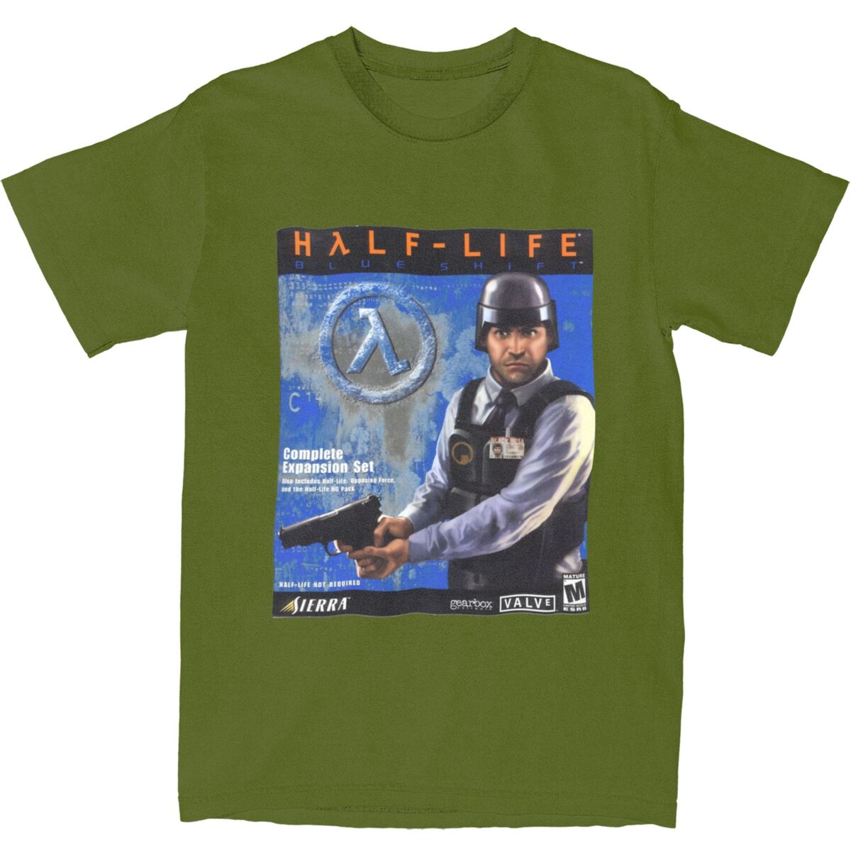 

Мужские футболки Videogames Blue Shift Sierra Box Art 2001 Футболки Halfs Lifes Хлопковые футболки Летняя футболка с коротким рукавом и круглым вырезом 4XL