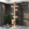 Space-Saving Solid Wood Cat Tree Tower: Climbing Frame, Bed, and Jumping Platform for Small Apartments
