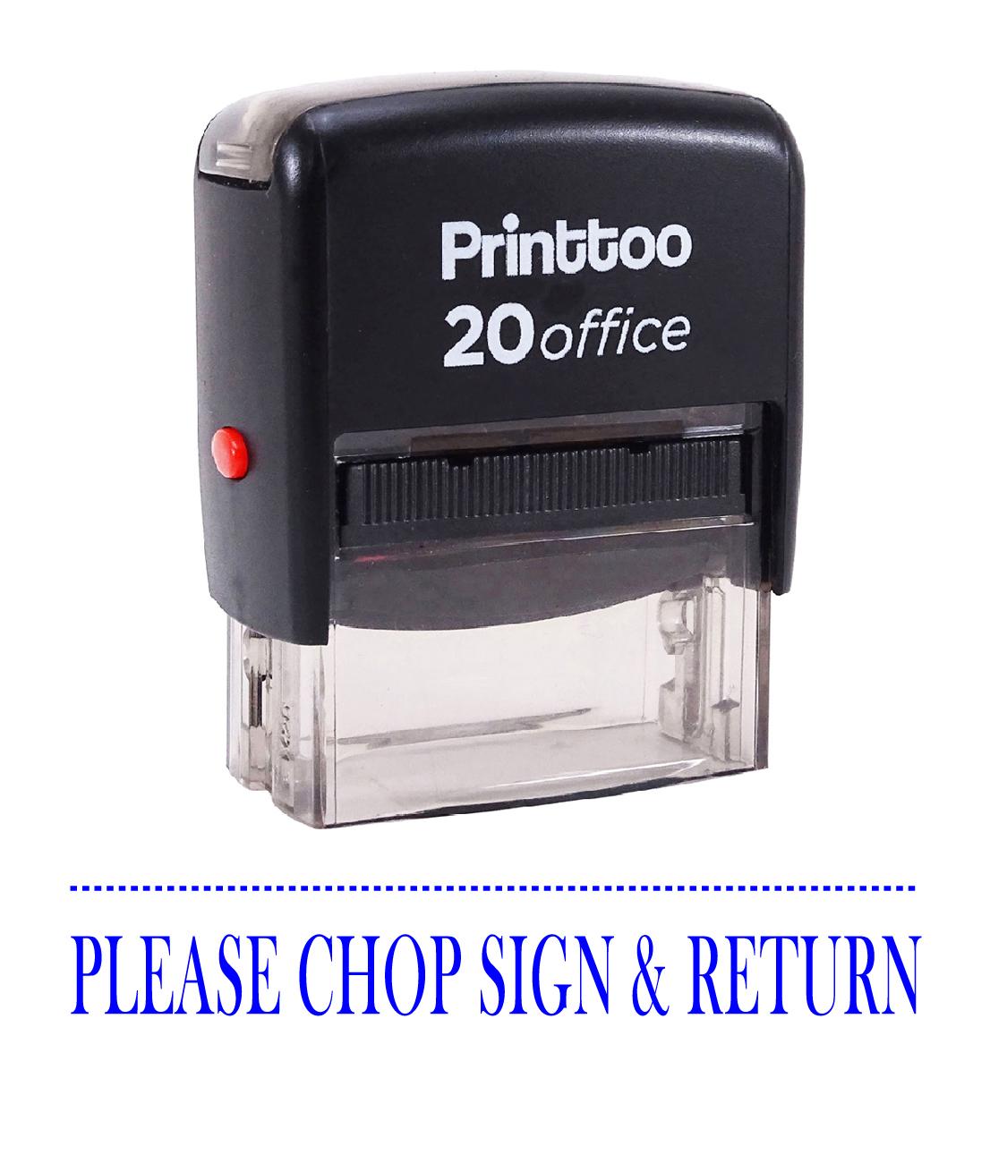 

Printtoo Office Stationary PLEASE CHOP SIGN & RETURN Self Inking Rubber Stamp Custom 14 mm x 38 mm (Approx) синій