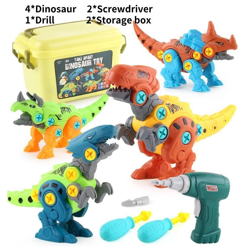 

Разобрать динозавра Игрушка Коробка для хранения Электродрель Детская сборка Подарок Игрушки Without Tree
