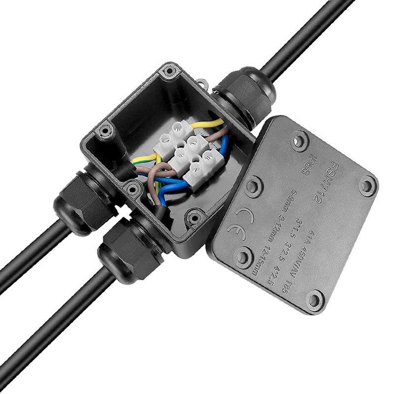IP68 Waterproof Outdoor Three-Way Cable Junction Box 712