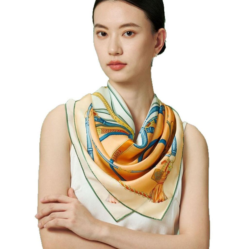 Women's 100% Mulberry Silk Scarf, 90cm Square, 14 Momme Shawl - Perfect Gift for Mother, Girlfriend, Birthday or Festival