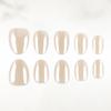 High-End Melkthee Nude Press-On Nagels: Zacht, Kort Ovaal, Huidverhelderend Pure Kleur Kunst - Set van 32