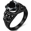 Joyería Gótica Anillos de Calavera Negra Anillos de Motociclista Accesorios de Vampiro Halloween Anillos de Compromiso Góticos para Mujeres Regalos