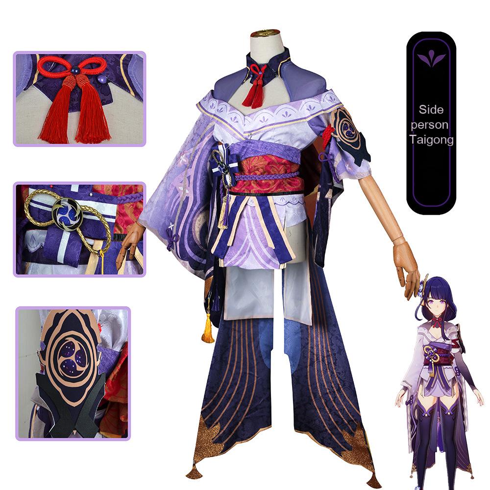 Raiden Shogun Disfraz De Cosplay, Traje Baal, Raiden Mei, Conjunto Completo, Vestido, Peluca, Sombreros Para Anime Expot