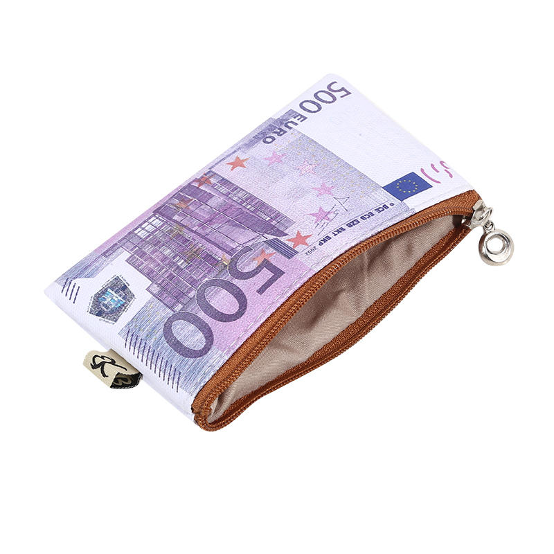New Currency Printing Pattern Long Wallet Canvas Coin Purse Zipper Wallet Storage Package Dollar GBP Euro Ruble Style Wallet