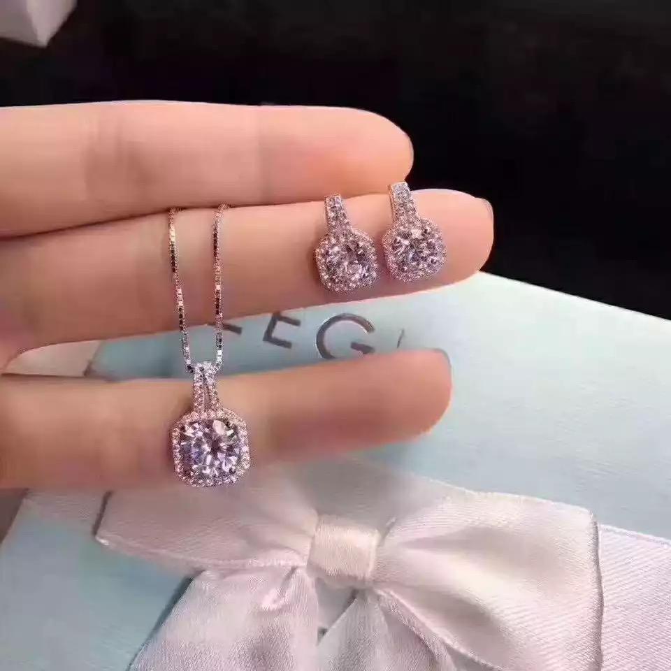 Vintage 2ct Green Moissanite Pendant 925 Sterling Silver Charm Wedding Pendants Necklace For Women Party Choker Jewelry Gift