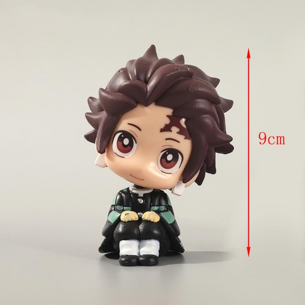 Kawaii Anime Demon Slayer Figure Kamado Nezuko Kamado Tanjirou Kawaii Q Version Action Figura PVC Model Toy Gift