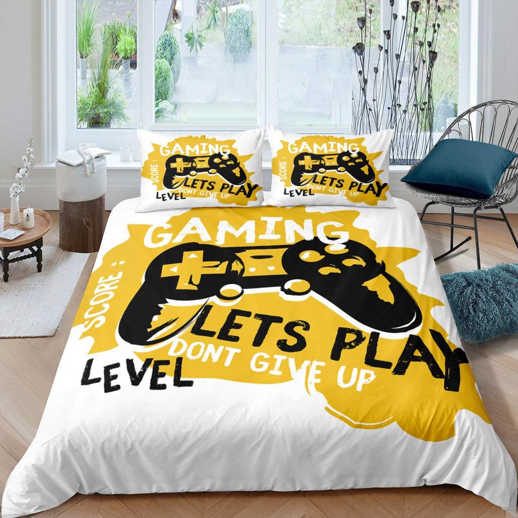Game Printed Soft Duvet Cover Set Gamepad Video Game Controler Beding Set for Children Kids Tens Young Boys Bedrom Comfortable Quilt Cover featuring
