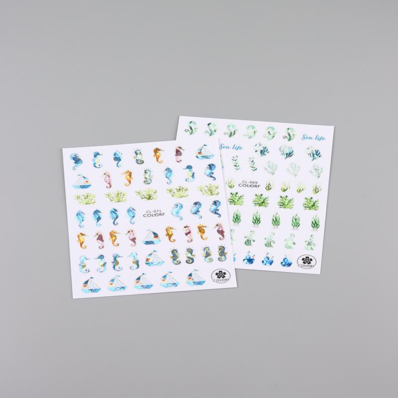 Embossed Jellyfish Jellyfish  Ocean Nail Art Sticker Self Adhesive Marine Starfish  Nail Decals Manicure Diy Supplies Nails Slid